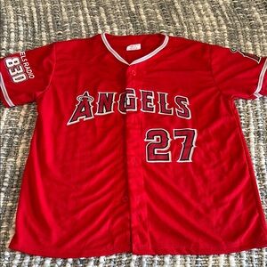 Youth XL Mike Trout Angels #27 button down jersey. EUC like new.